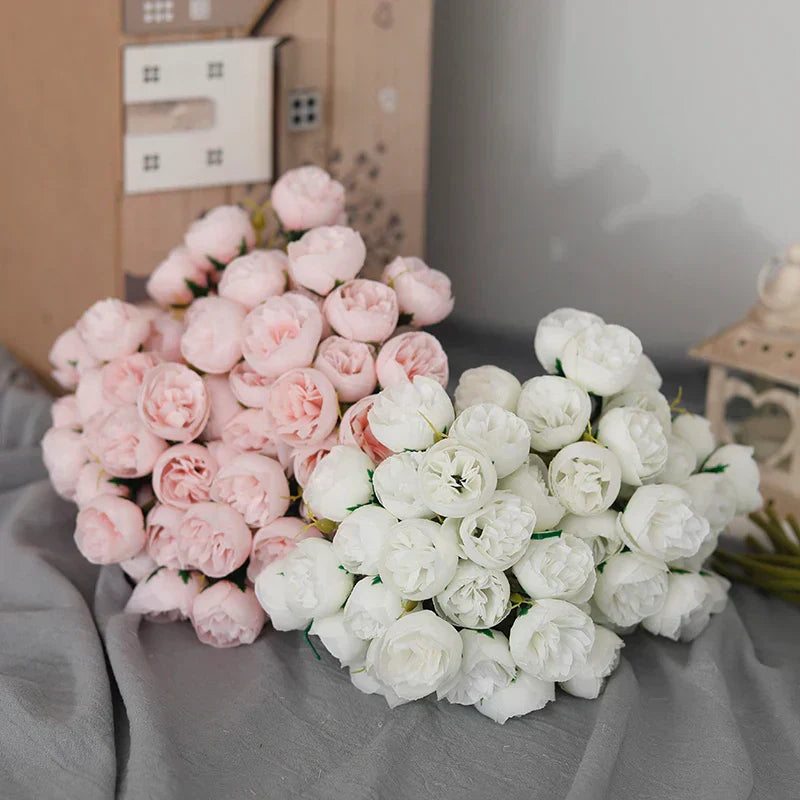 Tenvity Pink Rose Peony Bouquet