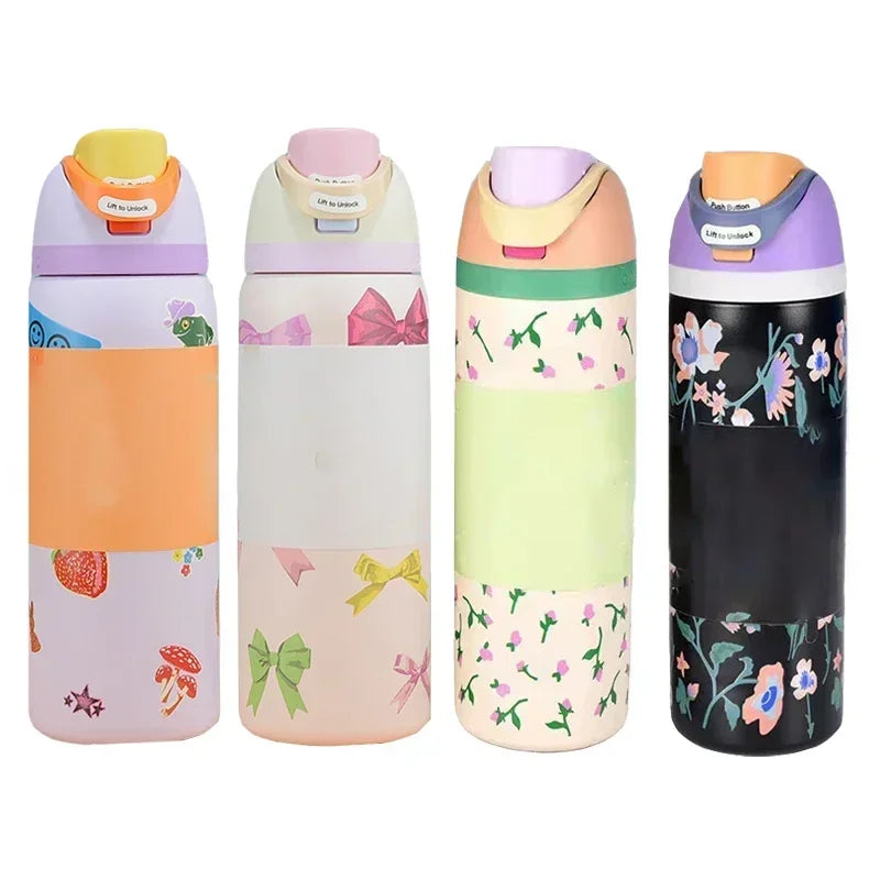 Owala Flower Pink Straw Bottle
