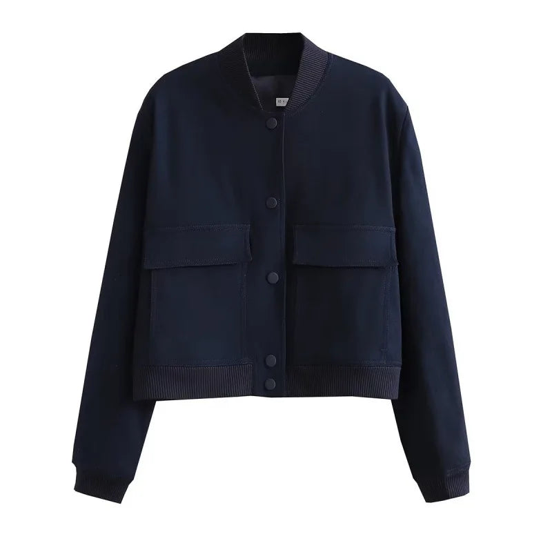 MUJER 2025 Cropped Bomber Jacket