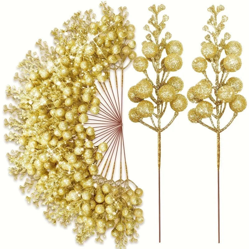 10pcs Sparkling Berry Christmas Ornaments
