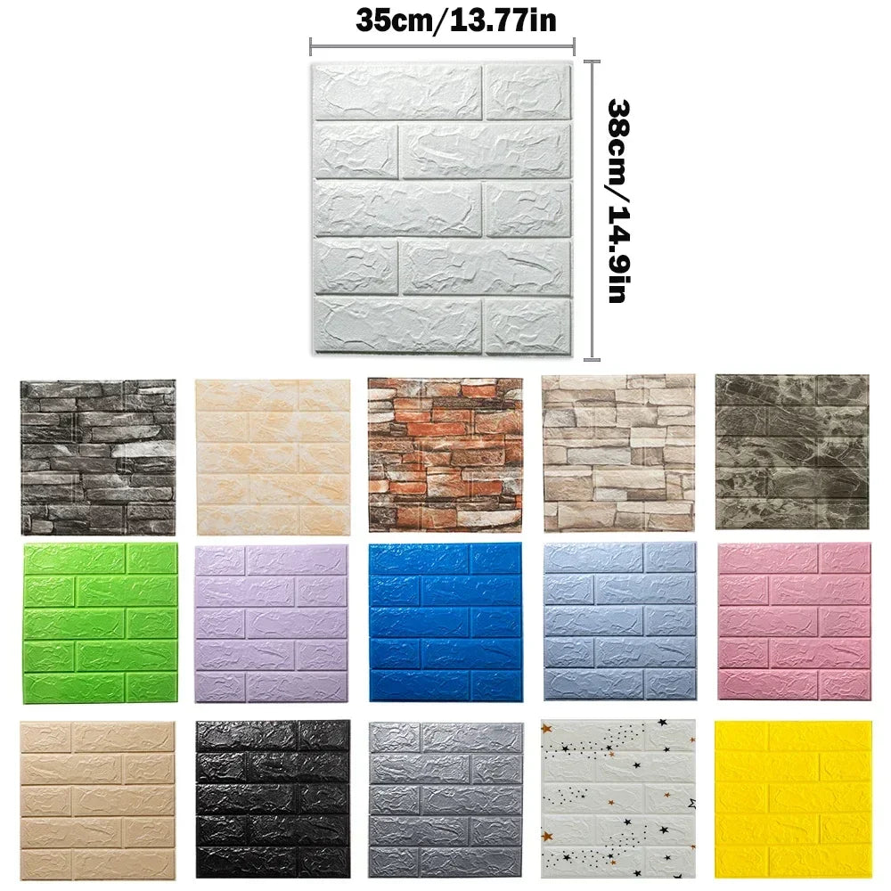 3D Foam Brick Wall Stickers