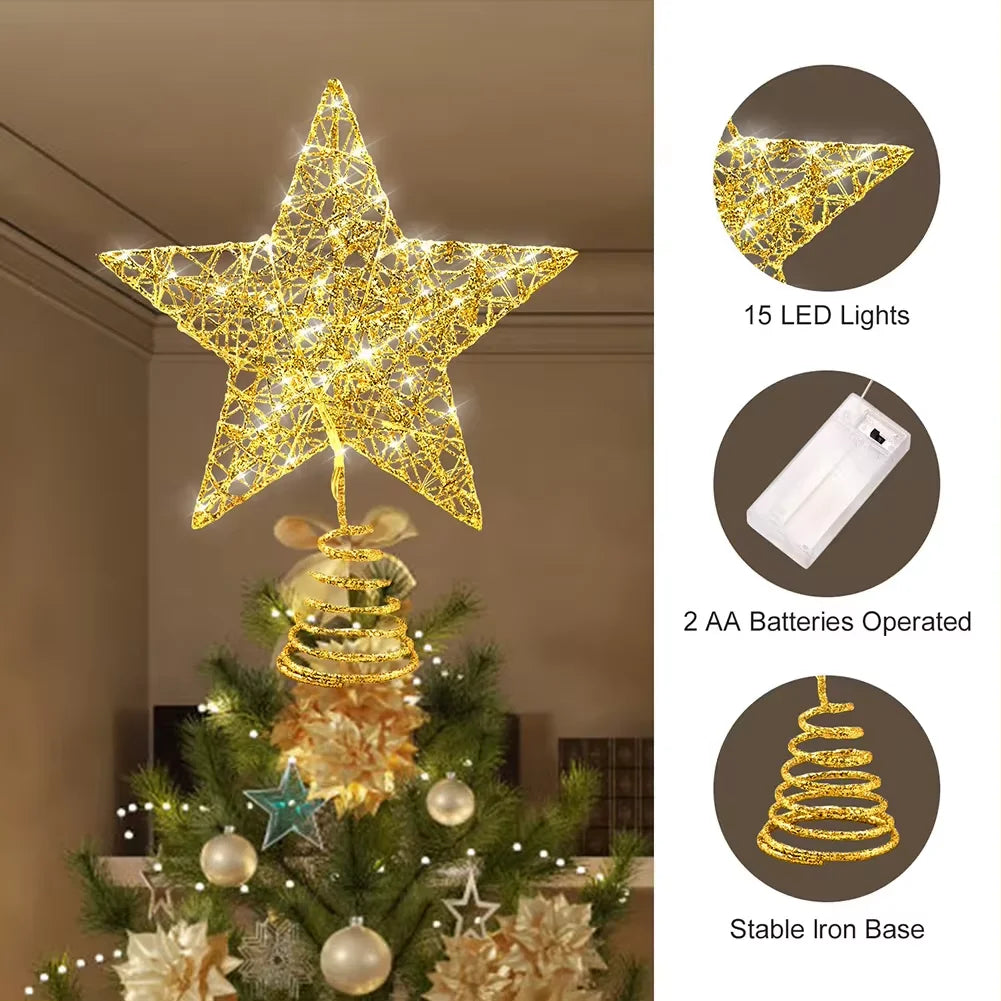 Christmas Tree Pentagram LED Topper