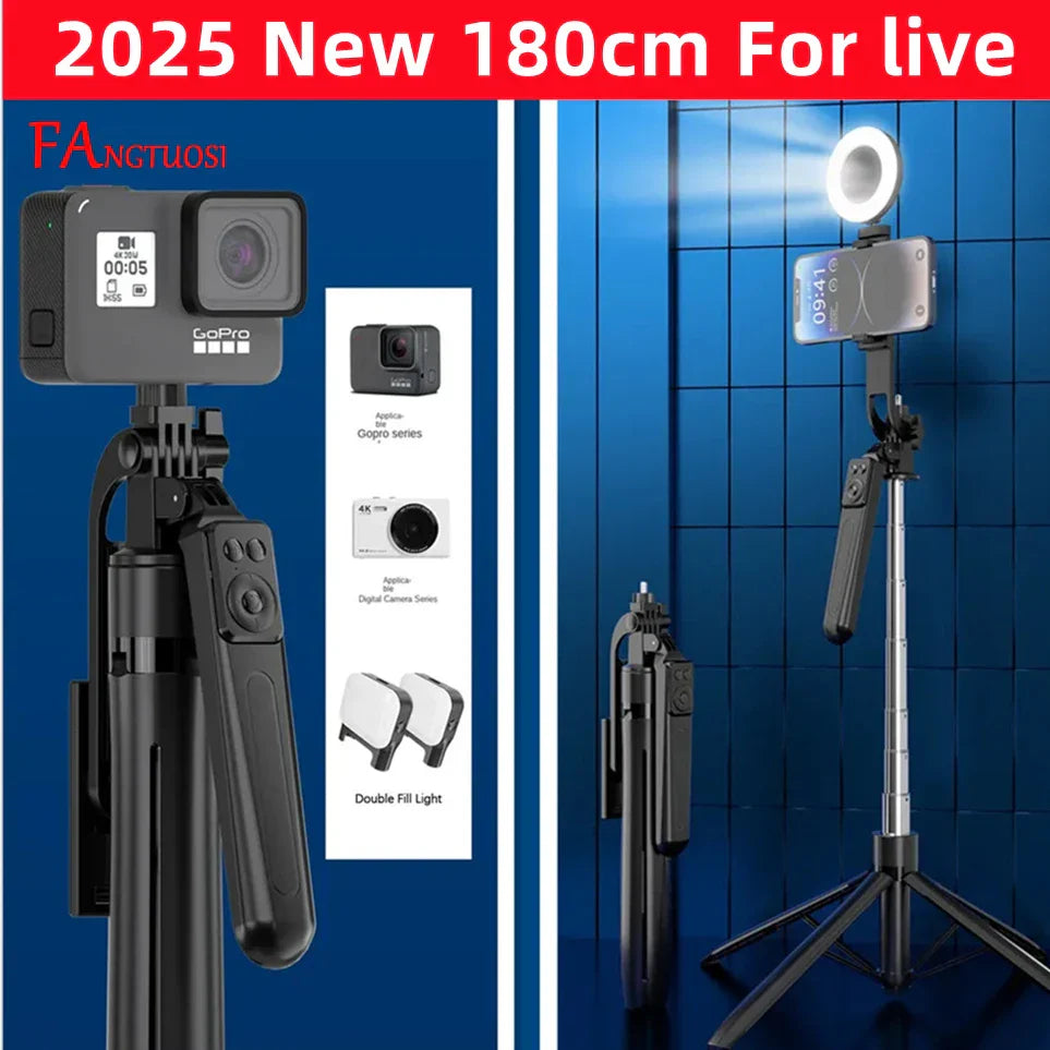FANGTUOSI 180cm Wireless Selfie Stick