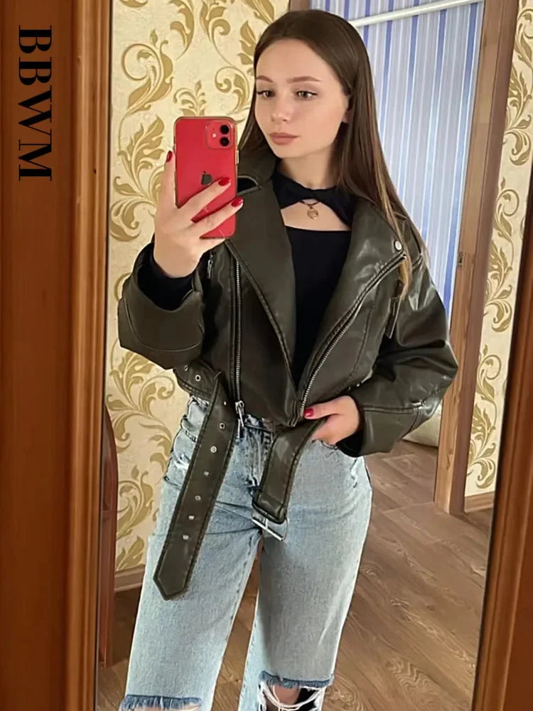 Vintage Oversized Faux Leather Jacket