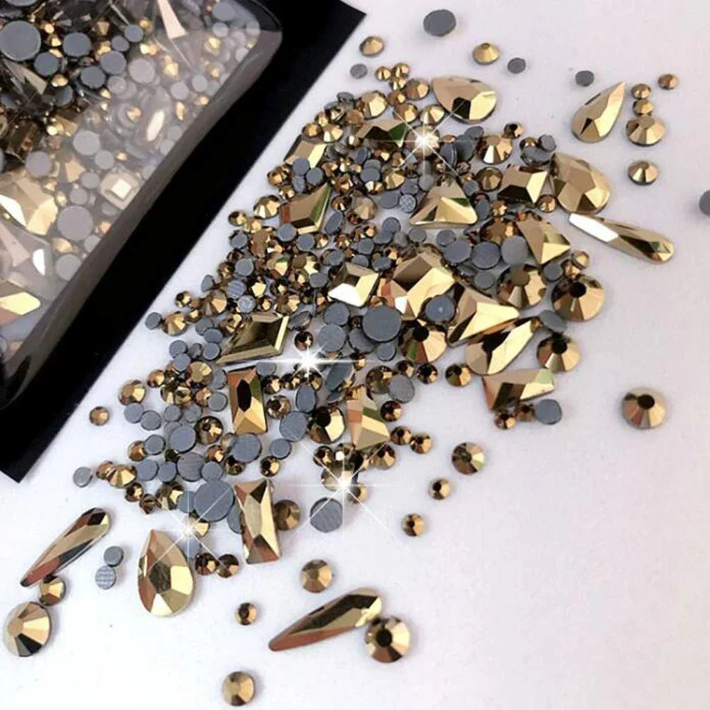 Y2K Glass Rhinestone Nail Set