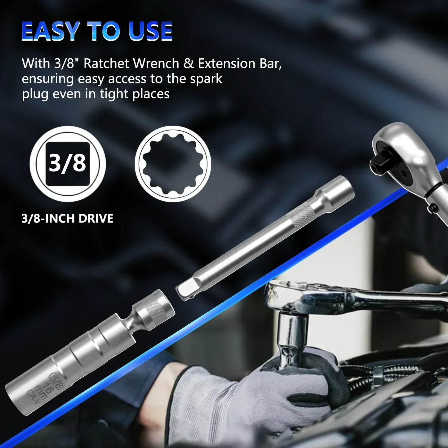 PowerFix 15-Piece Spark Plug Kit