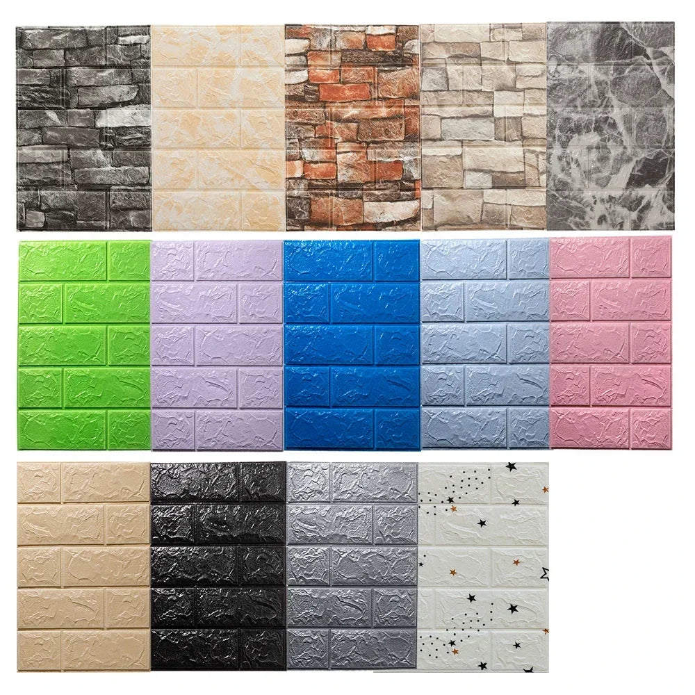 3D Foam Brick Wall Stickers