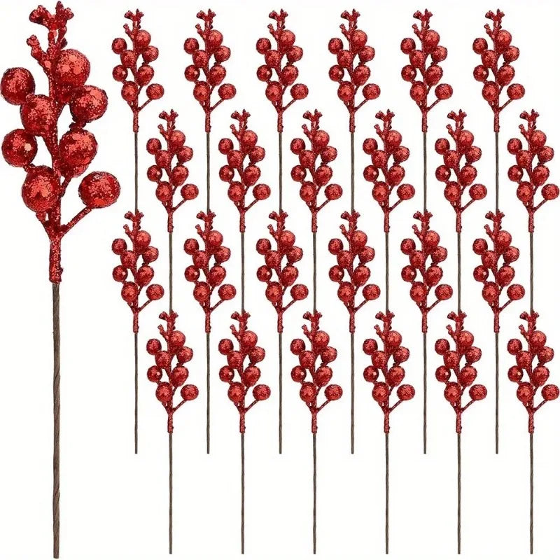 10pcs Sparkling Berry Christmas Ornaments