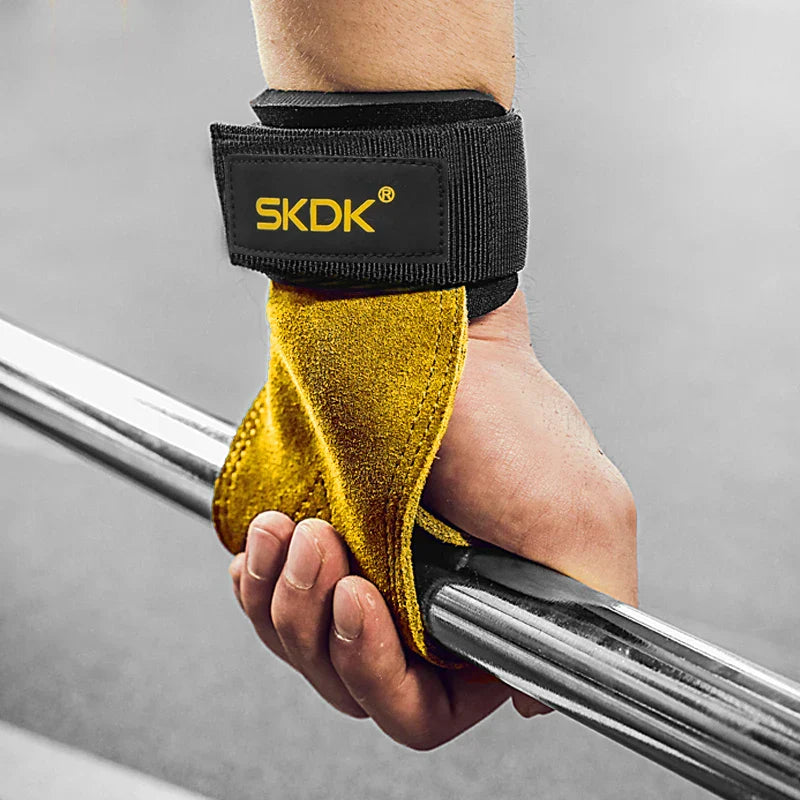 Cowhide Gym Grips with Wraps
