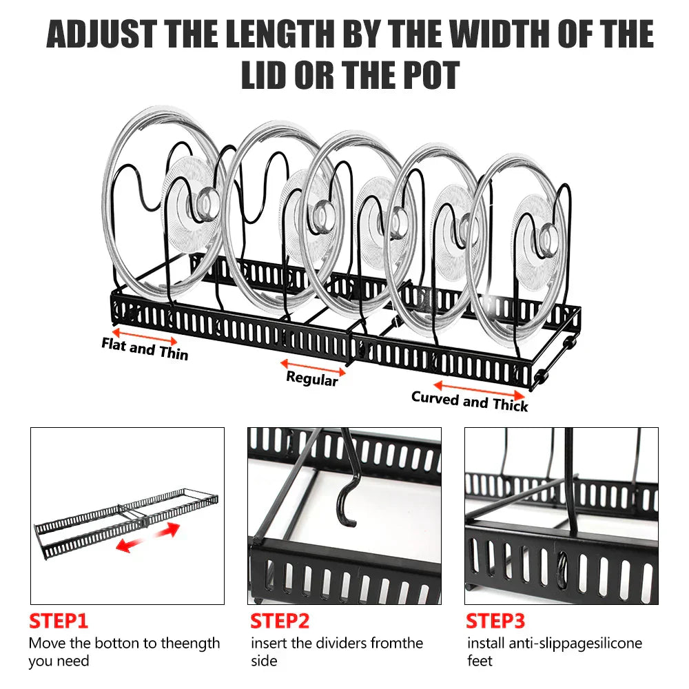 Adjustable Cookware Storage Rack