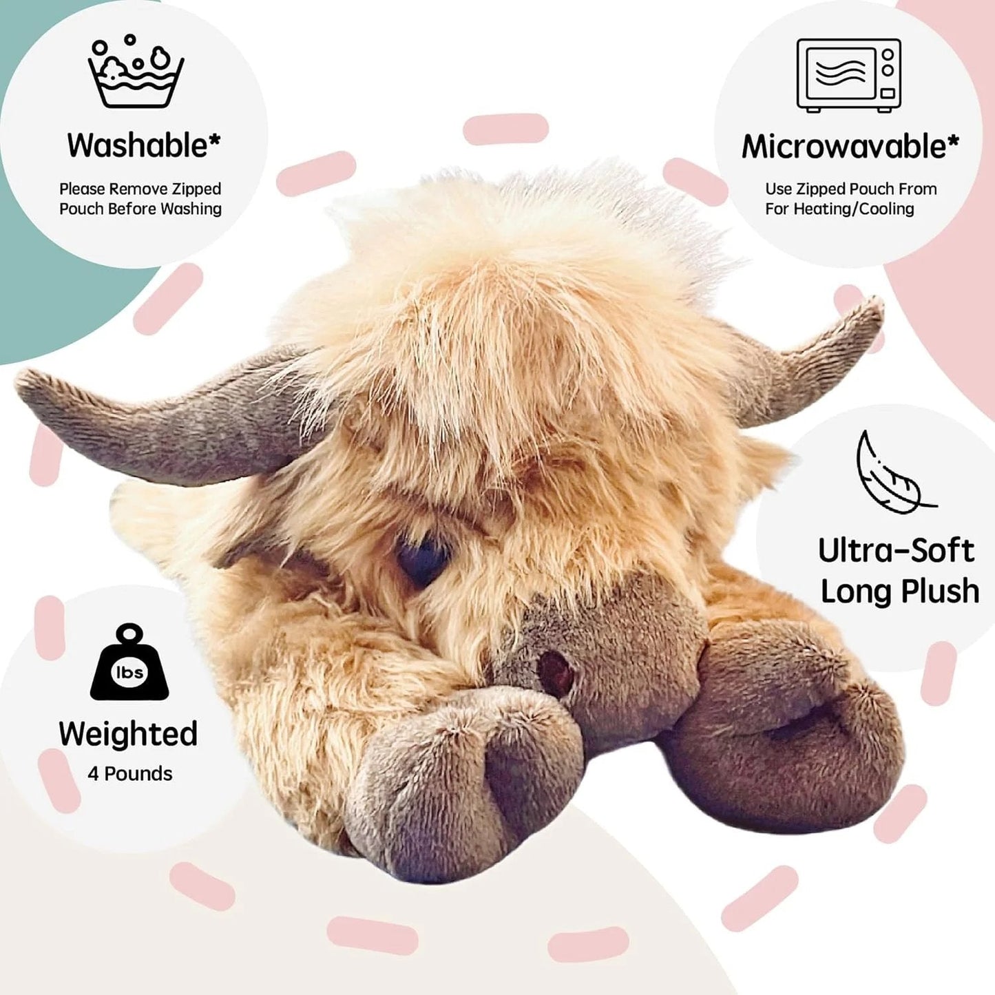 Christmas New Gift Toy🐂🎁Cute Cartoon Highland Cow Cuddly Toy