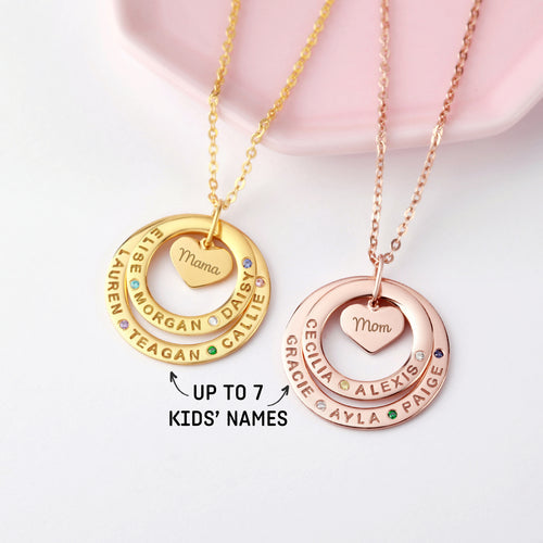 Grandma Birthstone Name Necklace