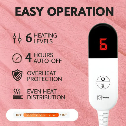 AVIRONA™ HeatHug Blanket 🔥🛋️ Ultra-Soft Wearable Heated Blanket with Foot Pockets