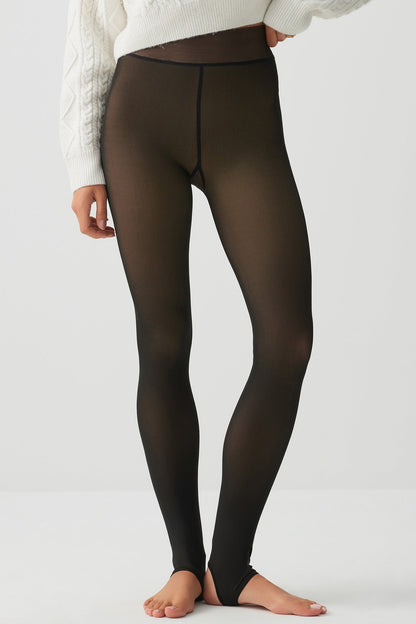 AVIRONA Thermal Fleece-Lined Sheer Winter Tights
